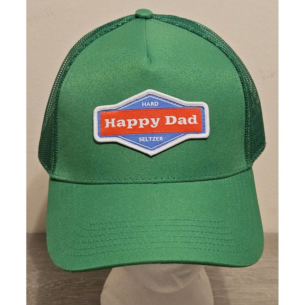 Happy Dad Hard Seltzer Trucker Hat Green Mesh Snapback Cap Mens One Size